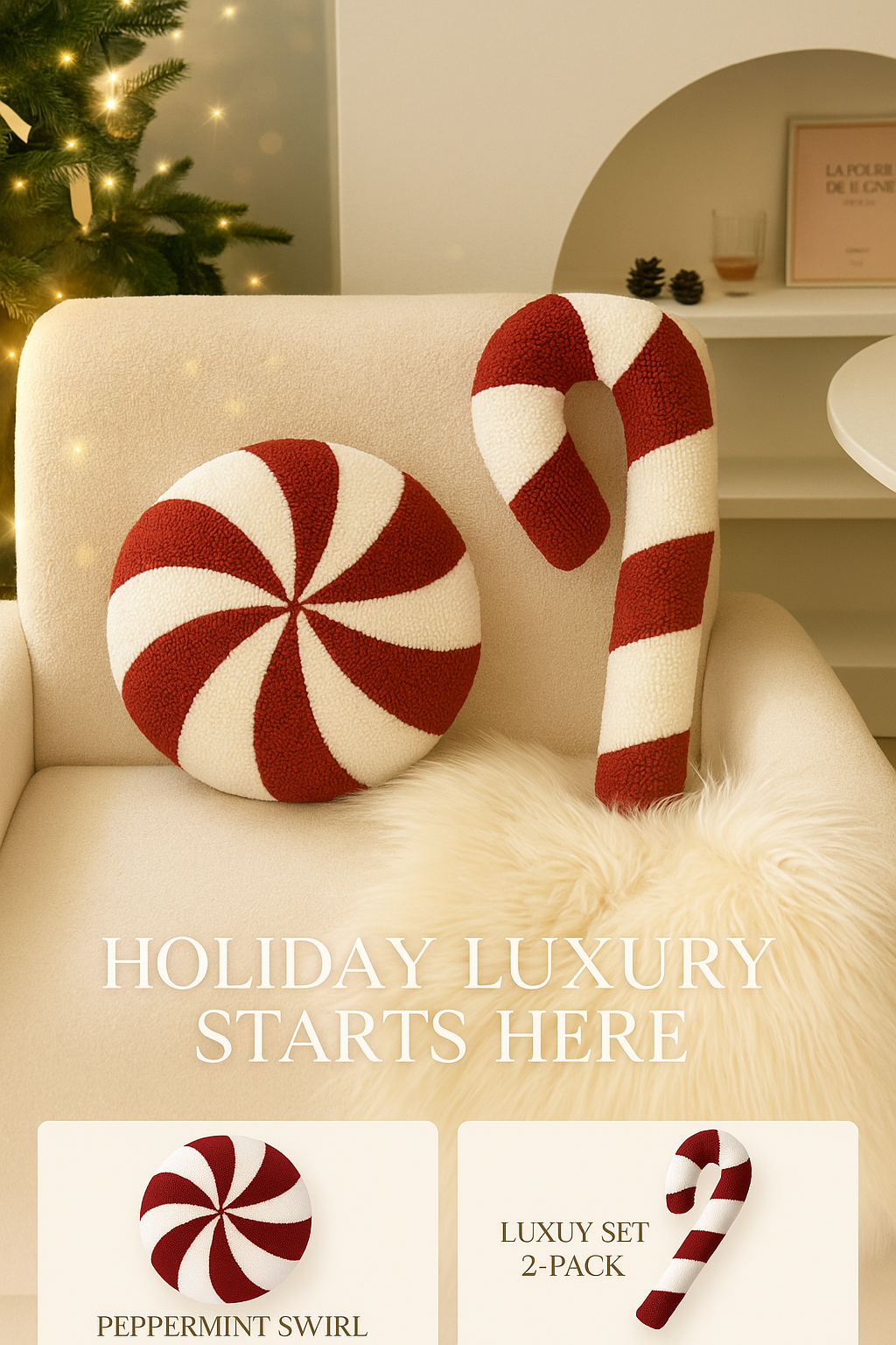 Peppermint Noël Couture™ Kerstkussens