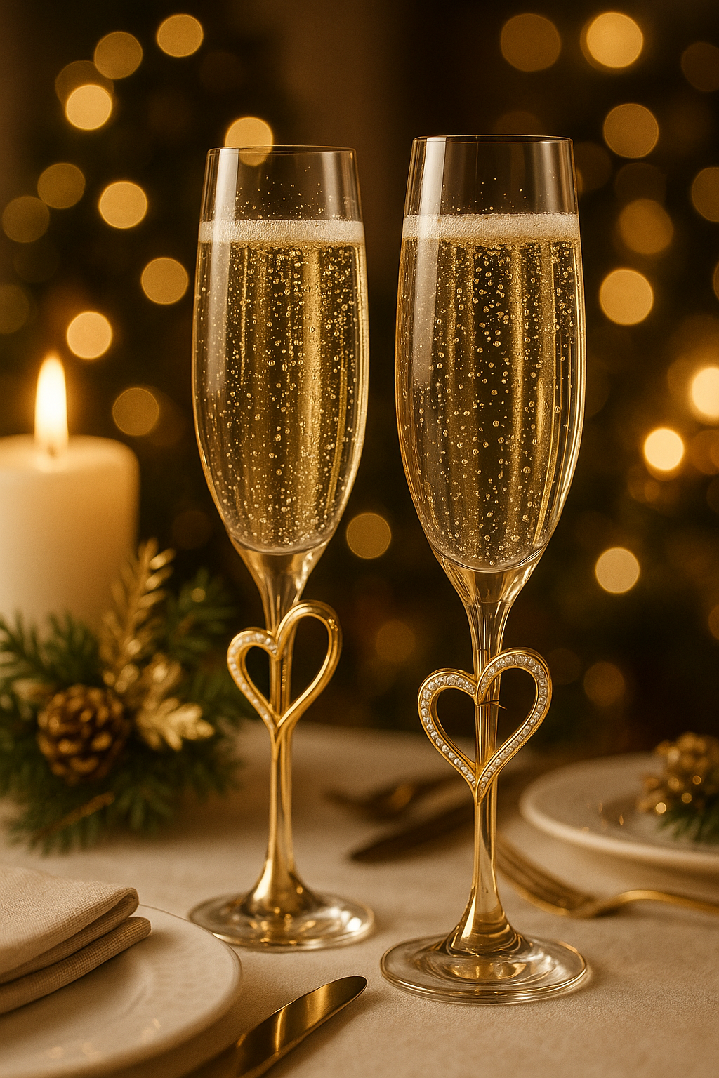 Amour d'Or Heart Flûtes™ – Luxus-Champagnergläser