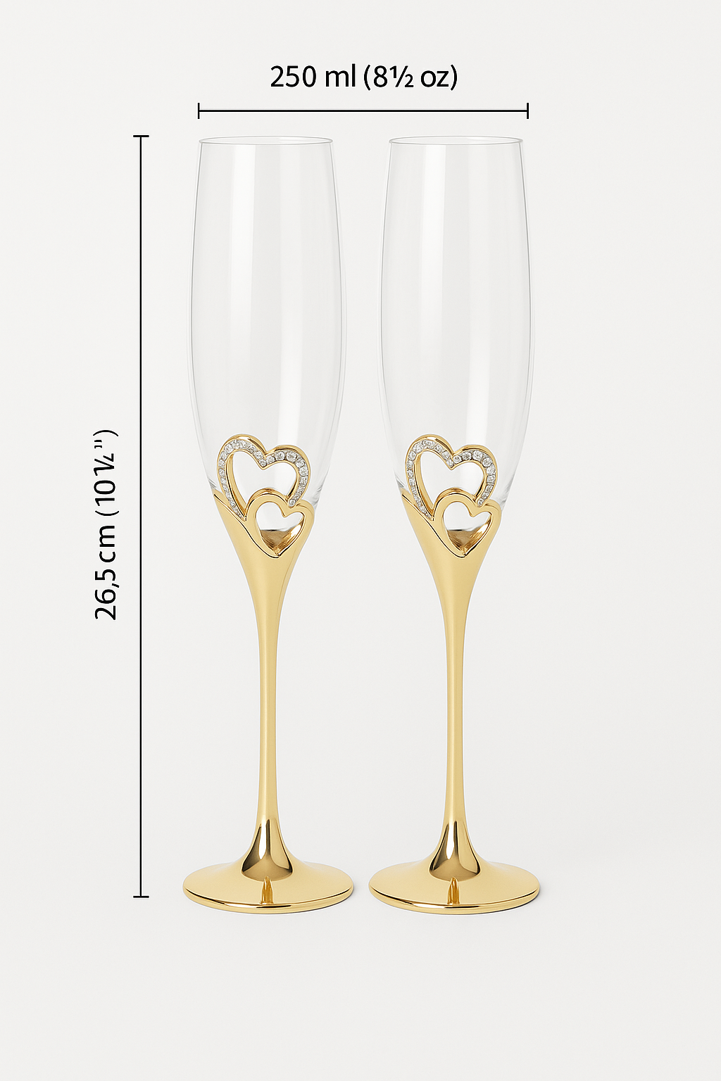 Amour d'Or Heart Flûtes™ – Luxus-Champagnergläser