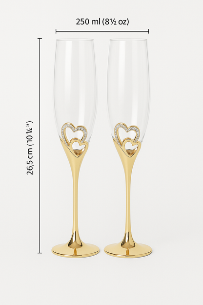 Amour d'Or Heart Flûtes™ – Luxus-Champagnergläser