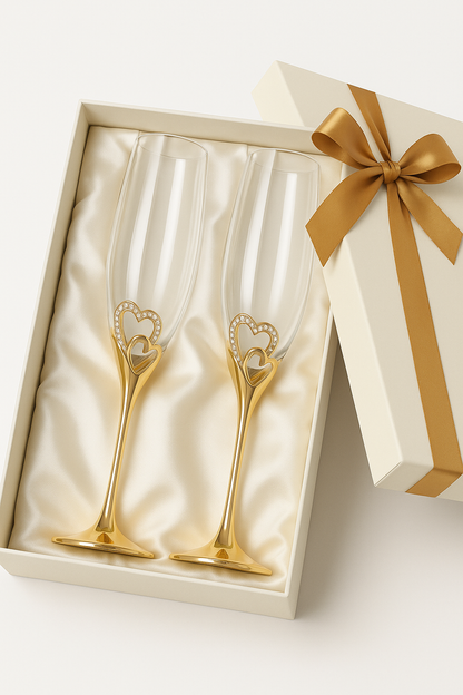 Amour d'Or Heart Flûtes™ – Luxus-Champagnergläser