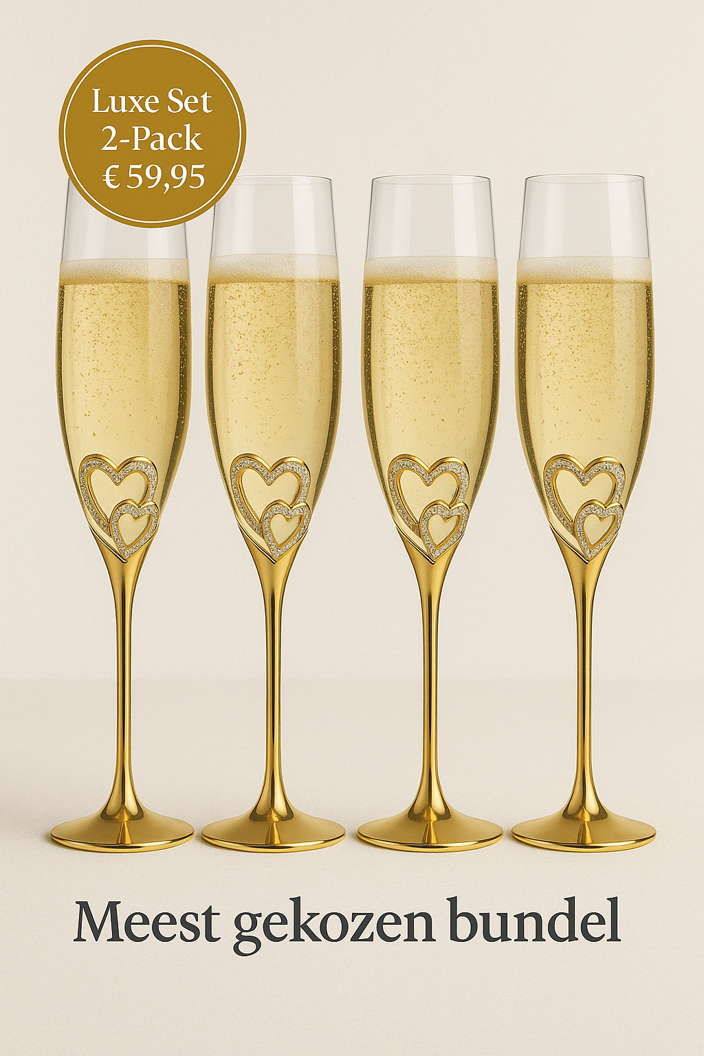 Amour d'Or Heart Flûtes™ – Luxus-Champagnergläser