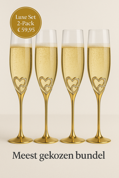 Amour d'Or Heart Flûtes™ – Luxus-Champagnergläser