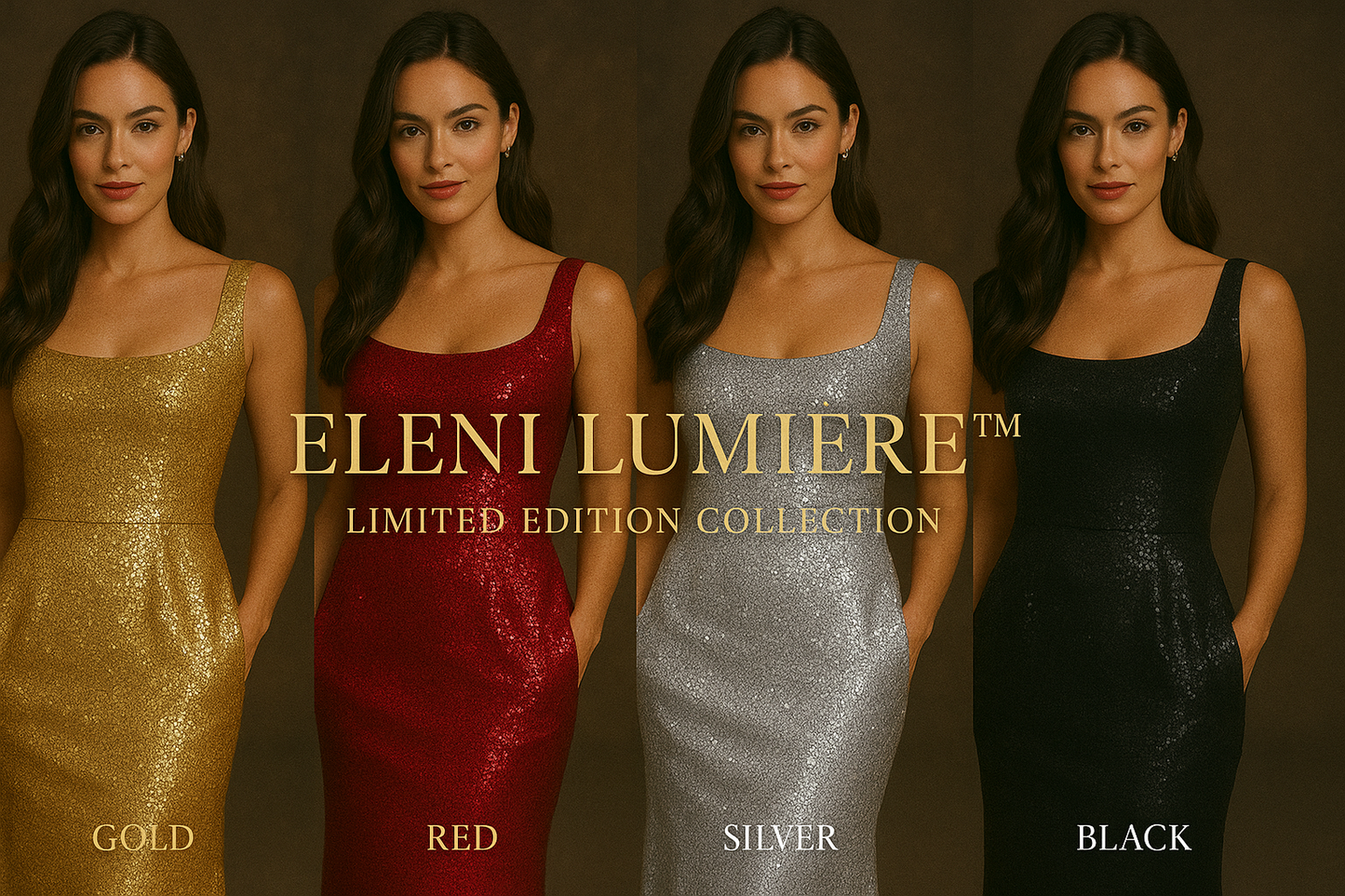 Eleni Lumière™ – Luxe Pailletten Gala Maxi Jurk